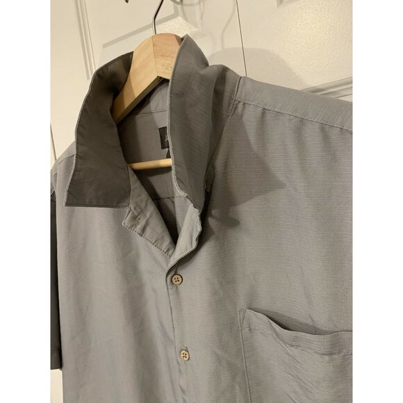 David Taylor Collection Men's Sz XL Button Up Camp Shirt NICE Gray Rockabilly - Picture 6 of 8